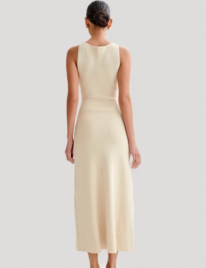 Stilla | Elegante Strikket Maxi Kjole Med Knapper