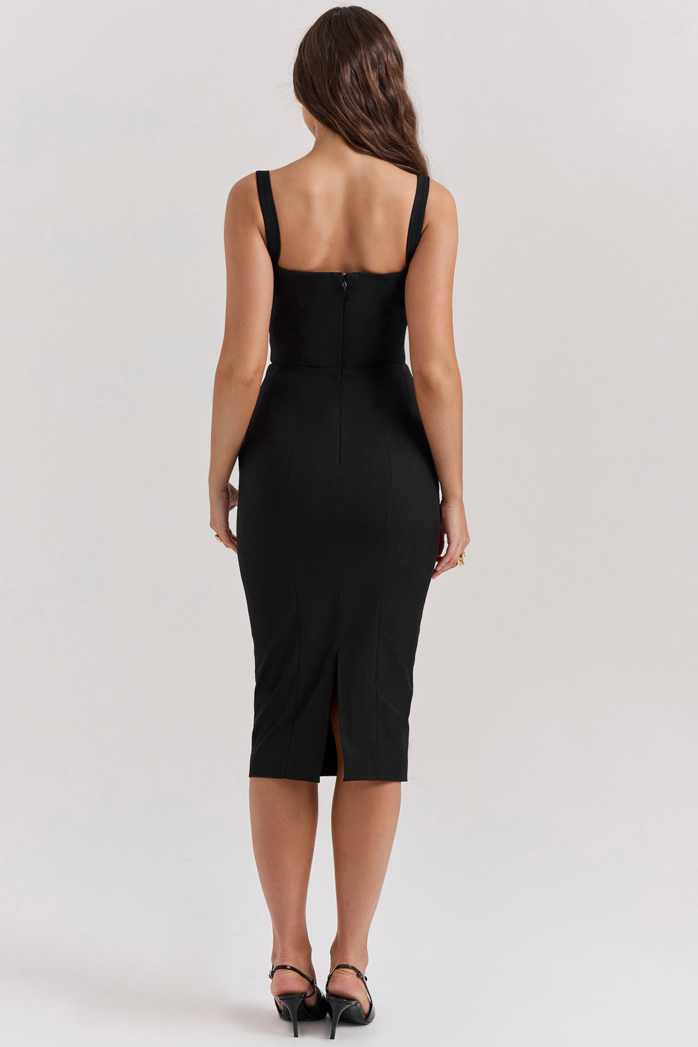 Stilla | Sort Sweetheart Midikjole