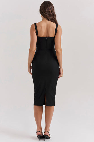 Stilla | Sort Sweetheart Midikjole