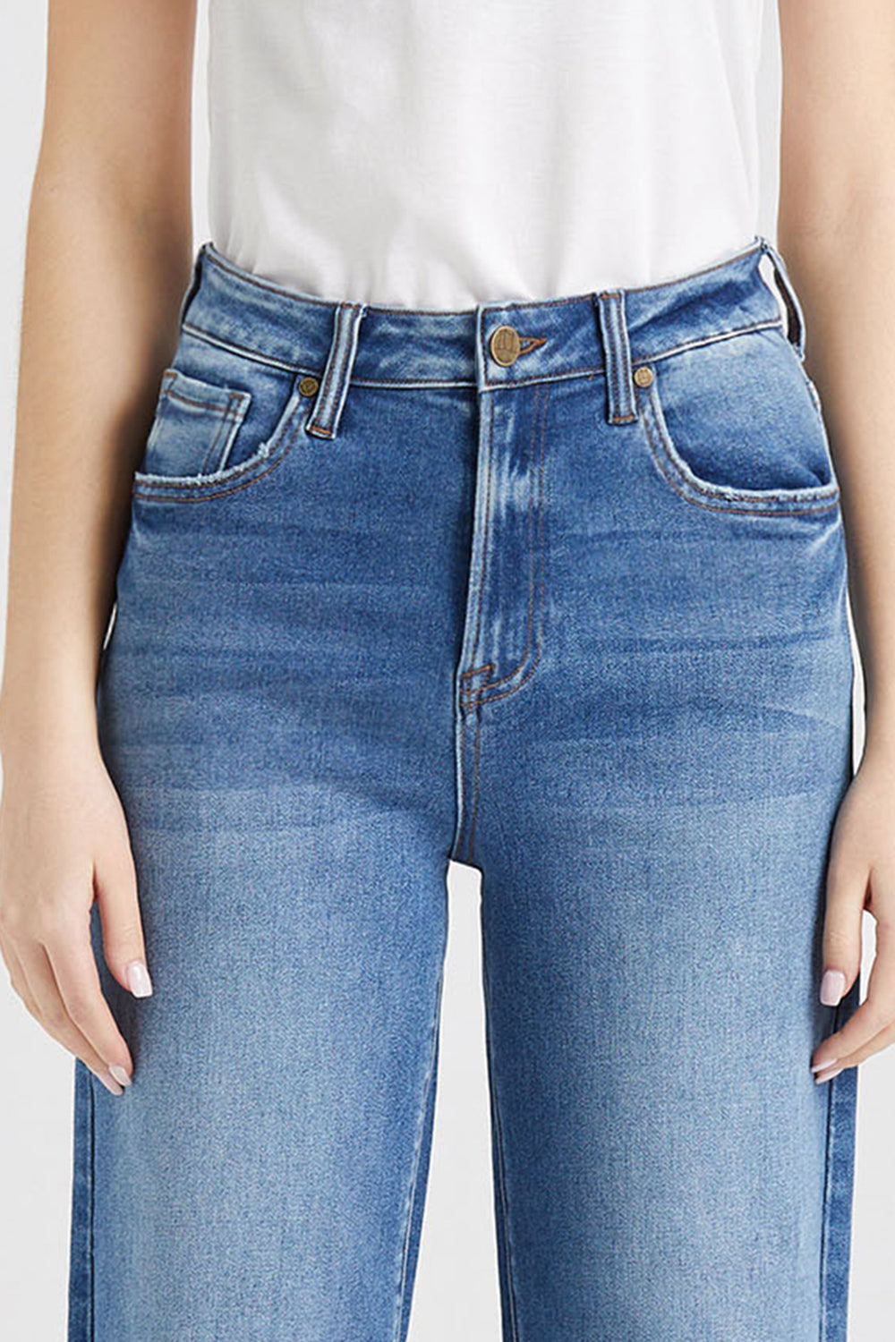 Stilla | Full Size Høj Talje Cat's Whisker Wide Leg Jeans