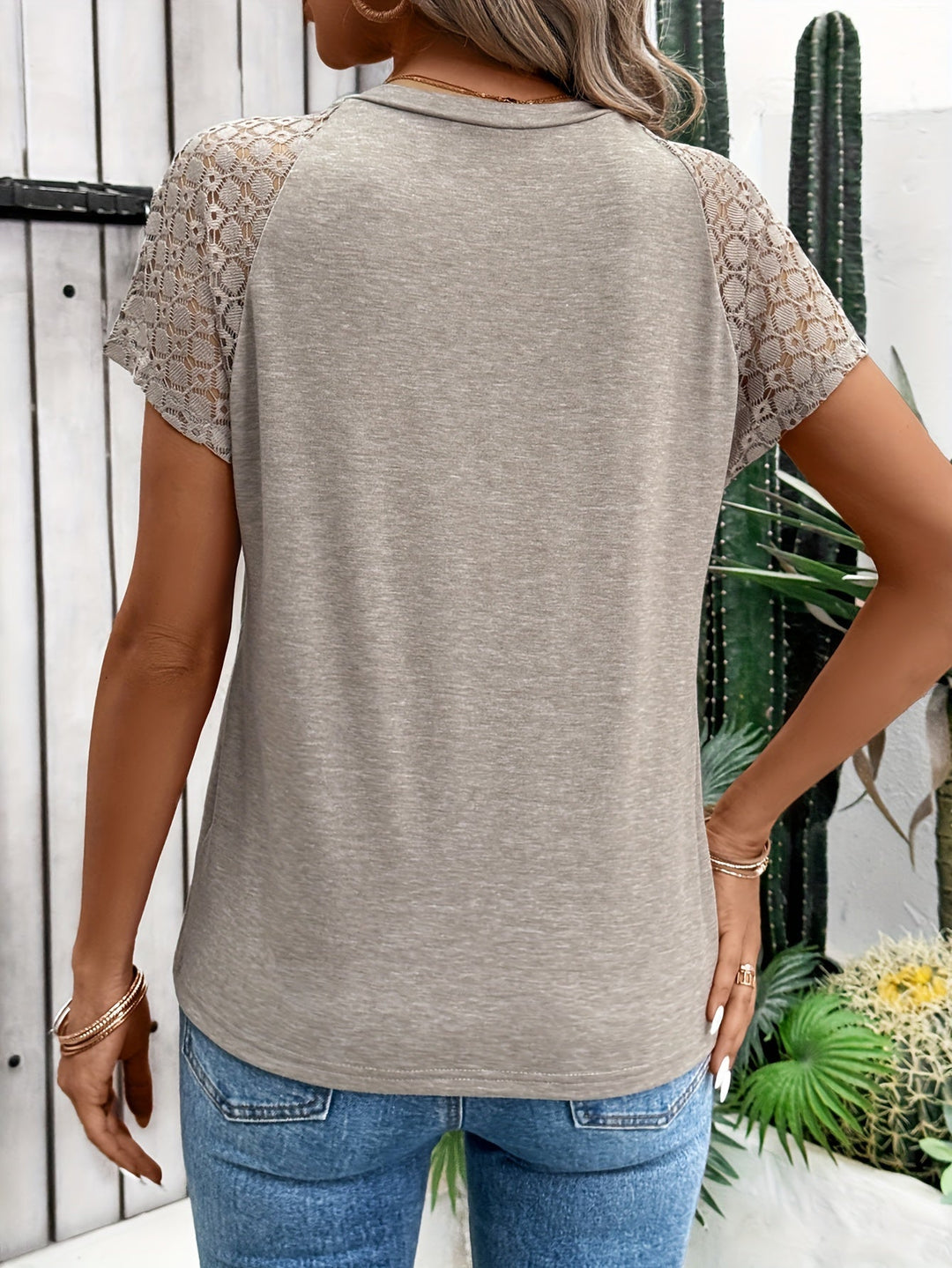 Stilla | Lace T-Shirt Med Korte Ærmer