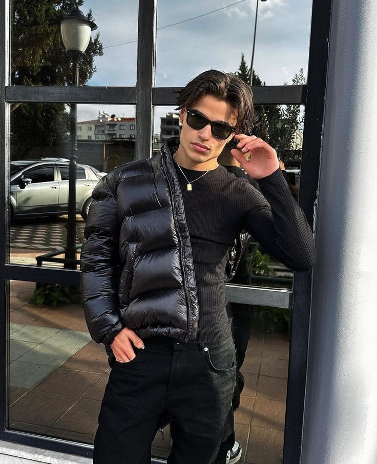 Stilla | Herre Pufferjakke - Med hætte og gennemgående lynlås