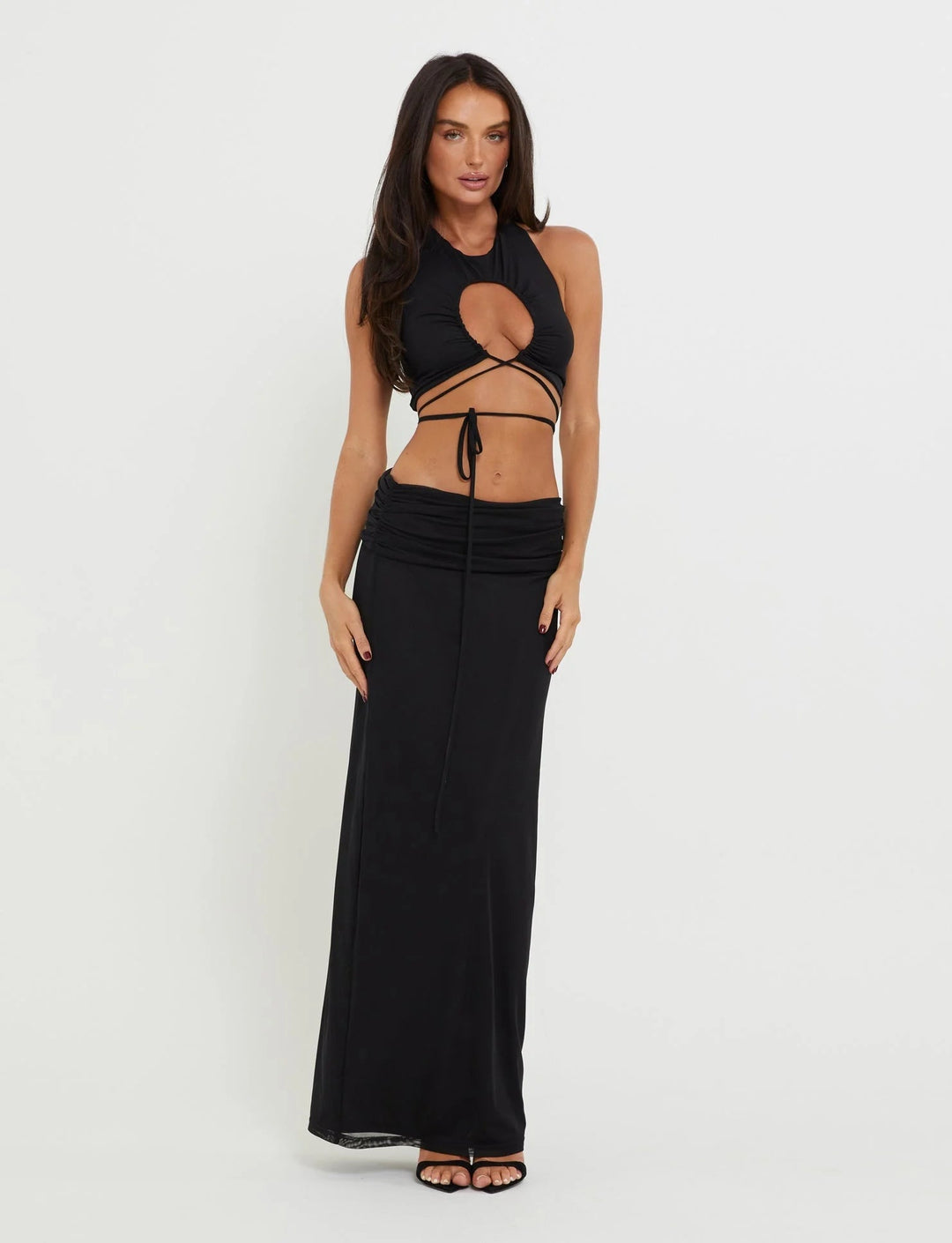 Stilla | Crop Top Sæt Med Maxi Nederdel Og Frontudskæring