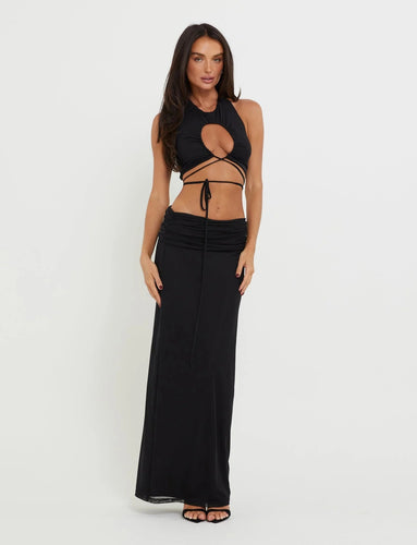 Stilla | Crop Top Sæt Med Maxi Nederdel Og Frontudskæring