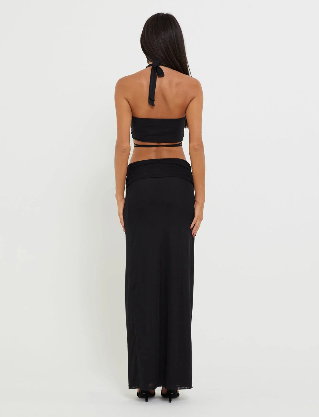 Stilla | Crop Top Sæt Med Maxi Nederdel Og Frontudskæring