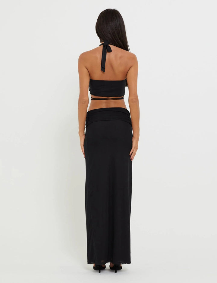 Stilla | Crop Top Sæt Med Maxi Nederdel Og Frontudskæring