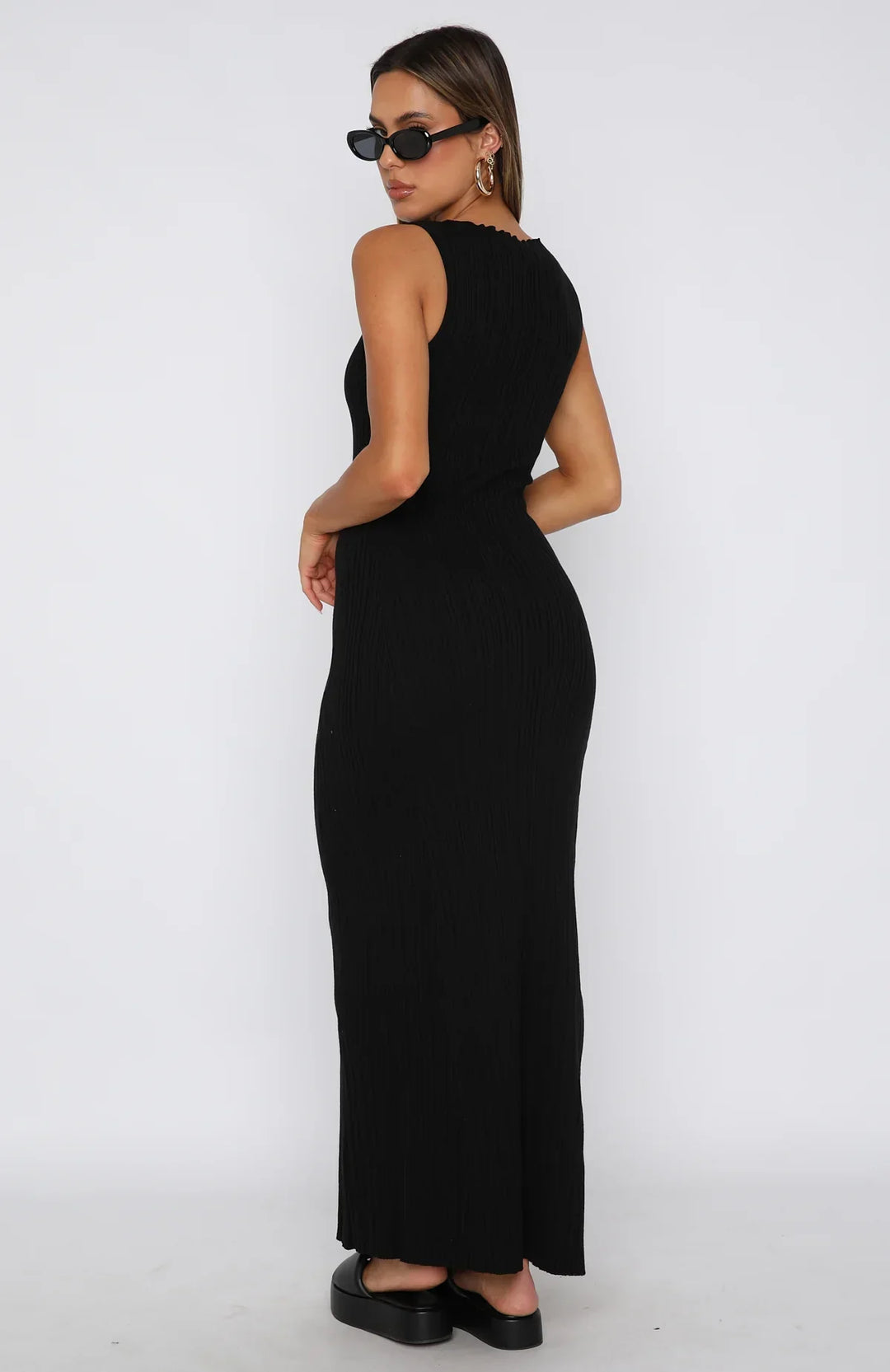 Stilla | Ærmeløs Strikket Bodycon Maxikjole