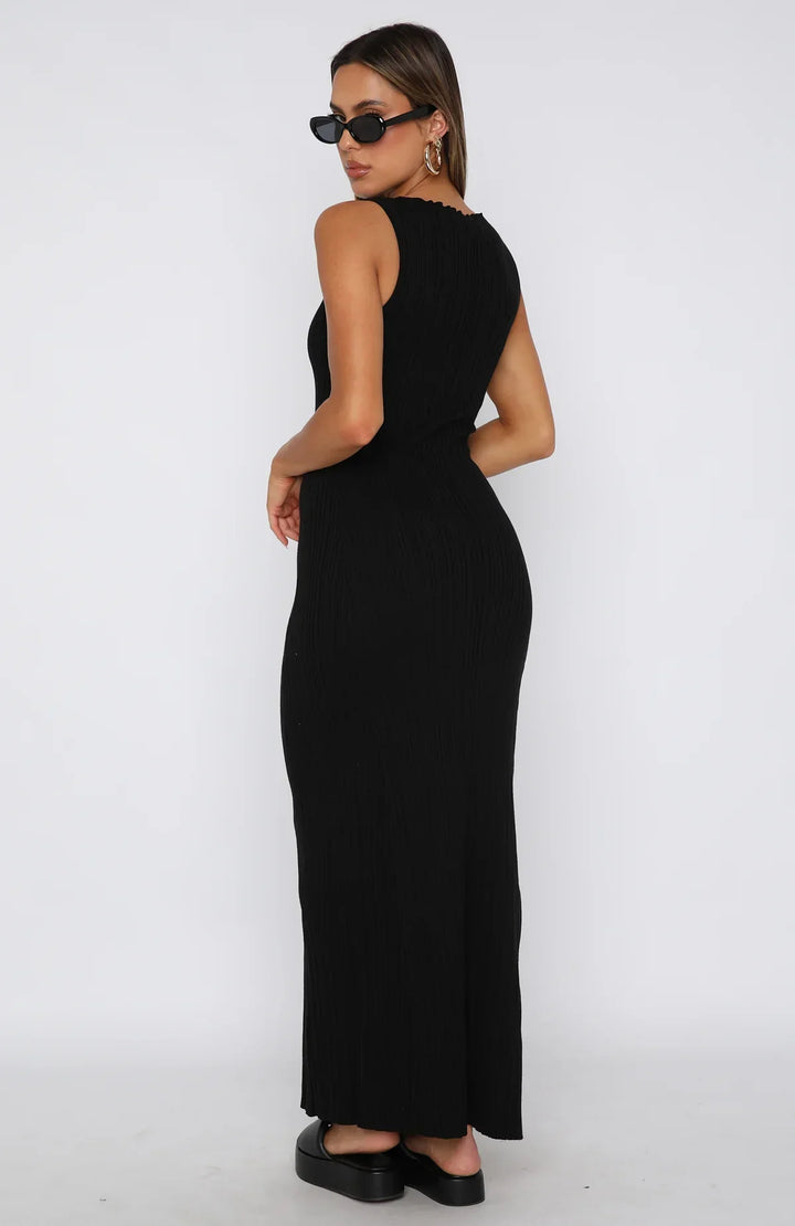 Stilla | Ærmeløs Strikket Bodycon Maxikjole