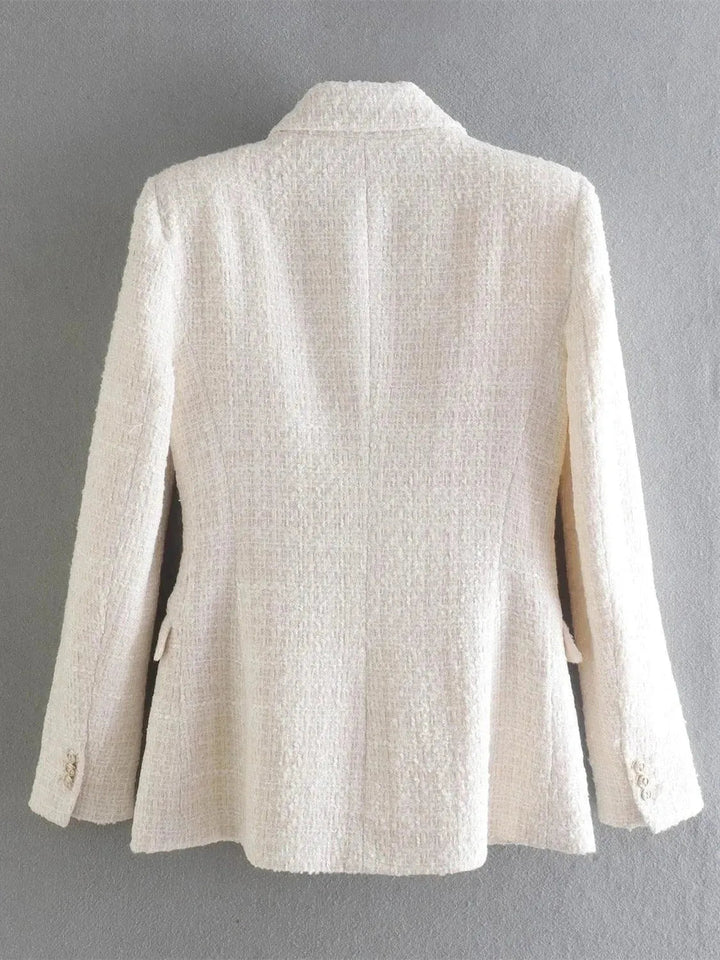 Stilla | Blandet dobbeltknap tweed blazer damer