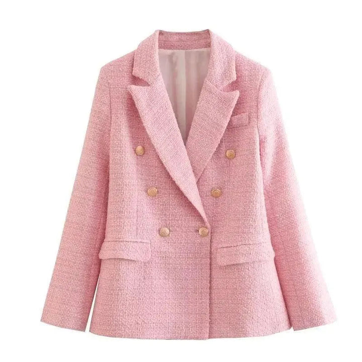 Stilla | Blandet dobbeltknap tweed blazer damer