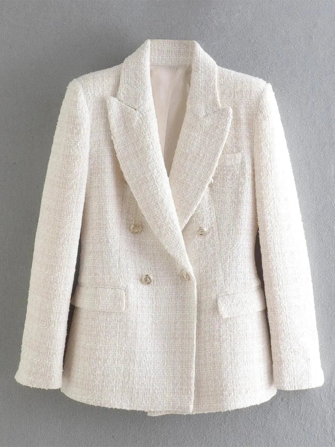 Stilla | Blandet dobbeltknap tweed blazer damer