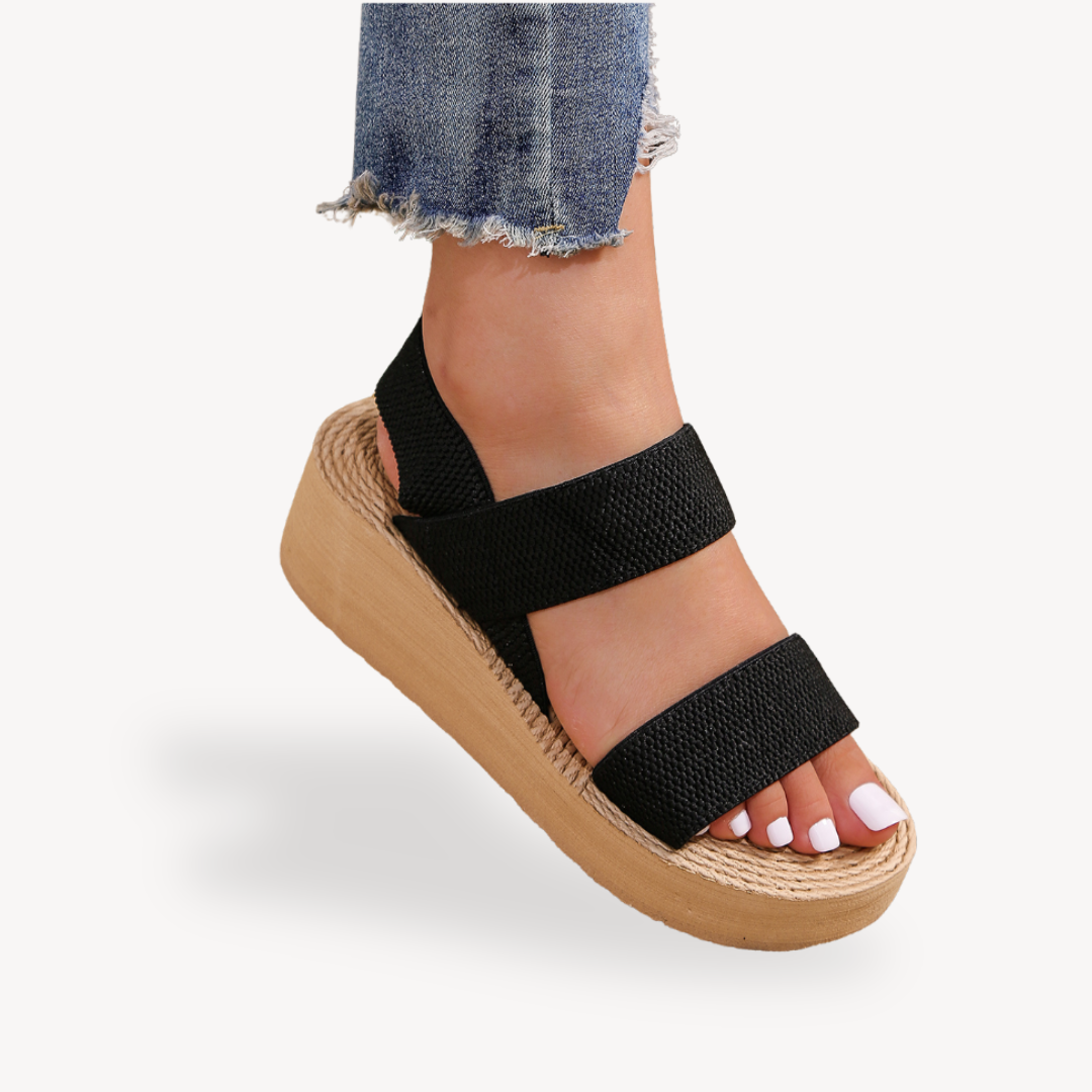 Stilla | Kvinders Platform Wedge Sandaler Elastiske Stropper