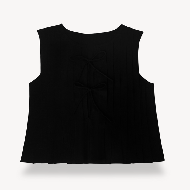 Stilla | Kvinders Linned Plisseret Knytte foran Top