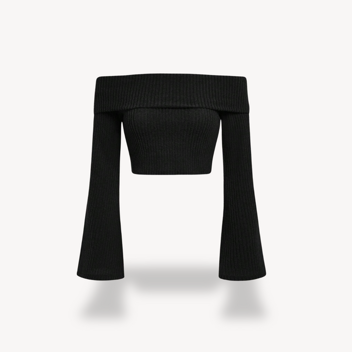 Stilla | Kvinders Ribbet Strik Off shoulder Top