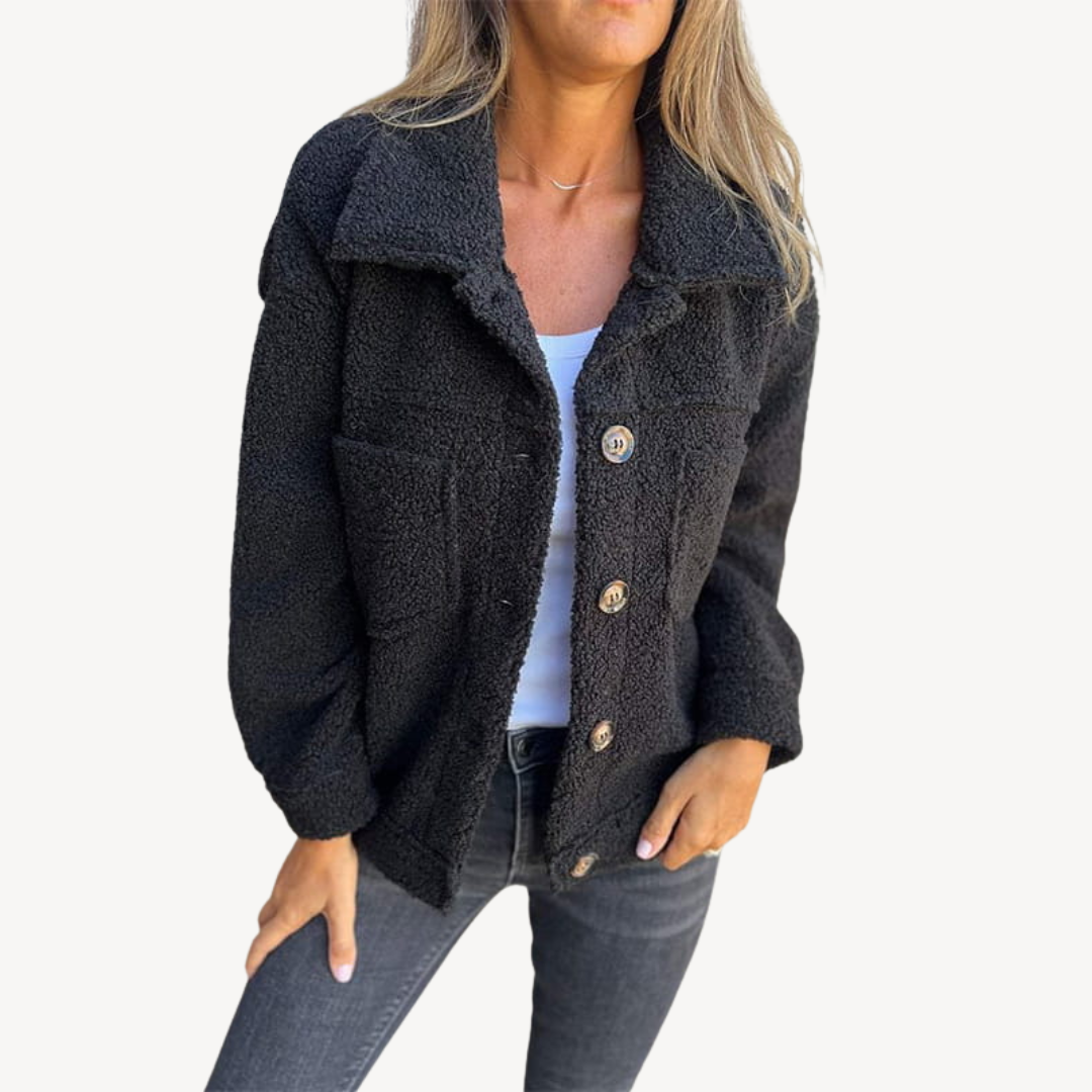 Stilla | Dame Teddyfleece Knapjakke