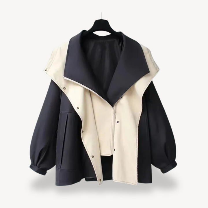 Stilla | Farveblok Trenchcoat til kvinder