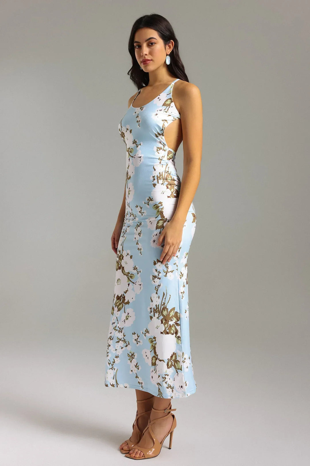 Stilla | Lang kjole med blomsterprint
