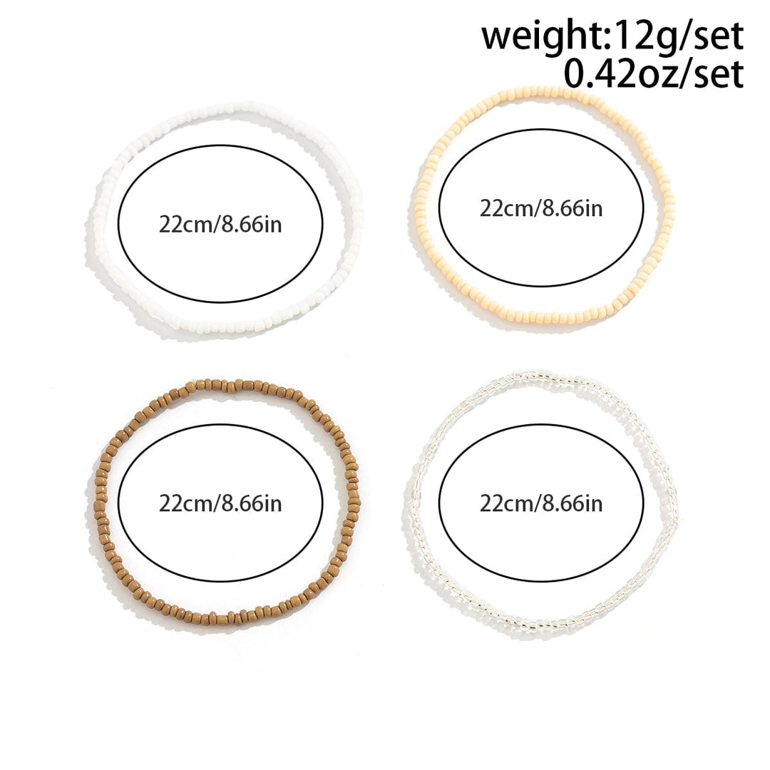 Bohemia 4Pcs Krystal Perle Stapelbare Ankel Sæt