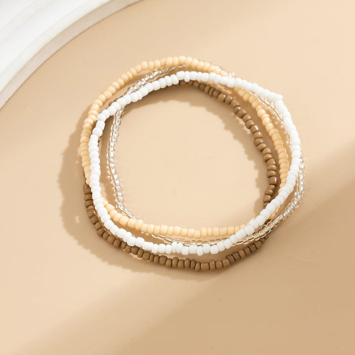 Bohemia 4Pcs Krystal Perle Stapelbare Ankel Sæt
