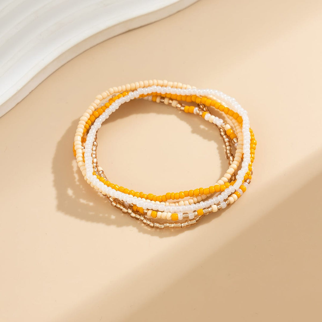 Boho Delikat Lagdelt Krystal Frø Perle Anklet Sæt
