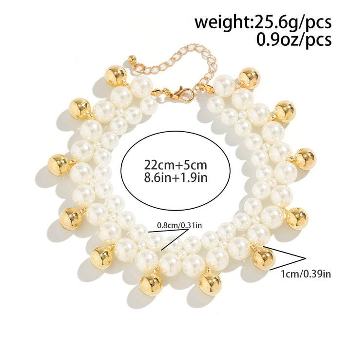 Boho Guld Sølv Tone Bold Frynse Perle Kæde Anklet
