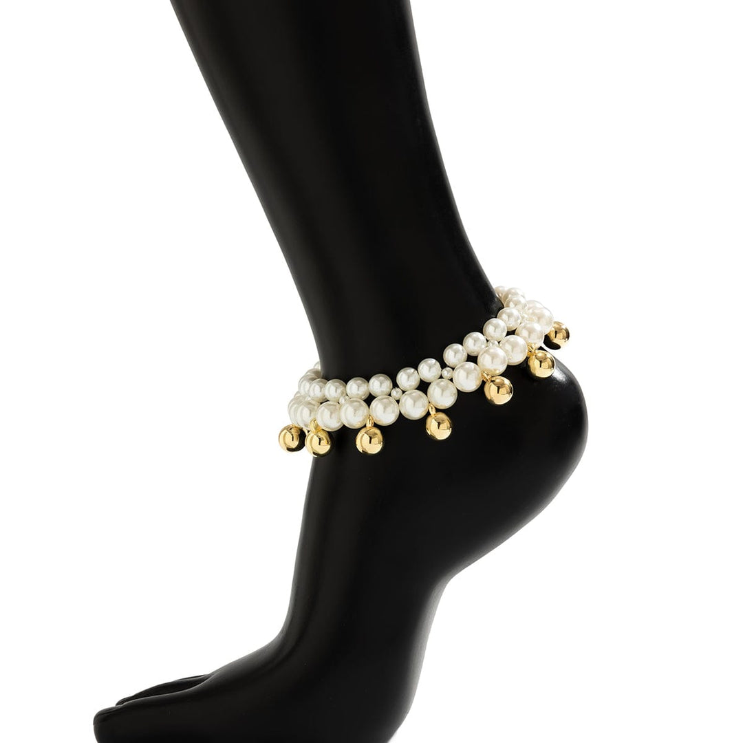 Boho Guld Sølv Tone Bold Frynse Perle Kæde Anklet
