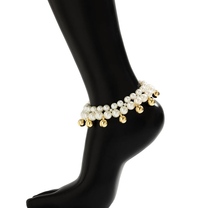 Boho Guld Sølv Tone Bold Frynse Perle Kæde Anklet