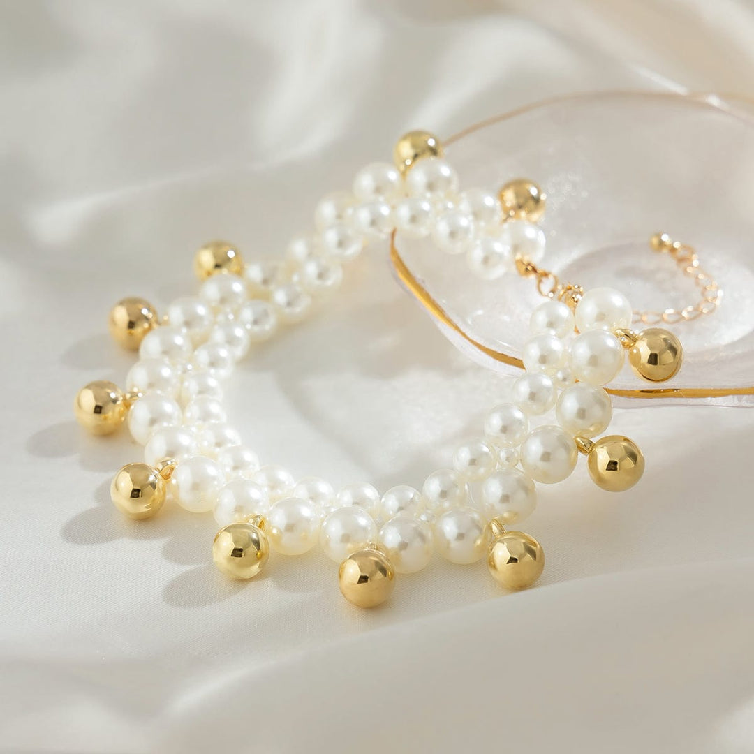 Boho Guld Sølv Tone Bold Frynse Perle Kæde Anklet