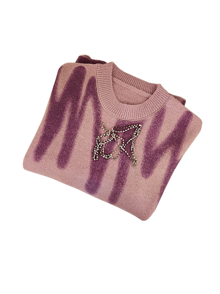 Stilla | Damer Stribet Strikpullover