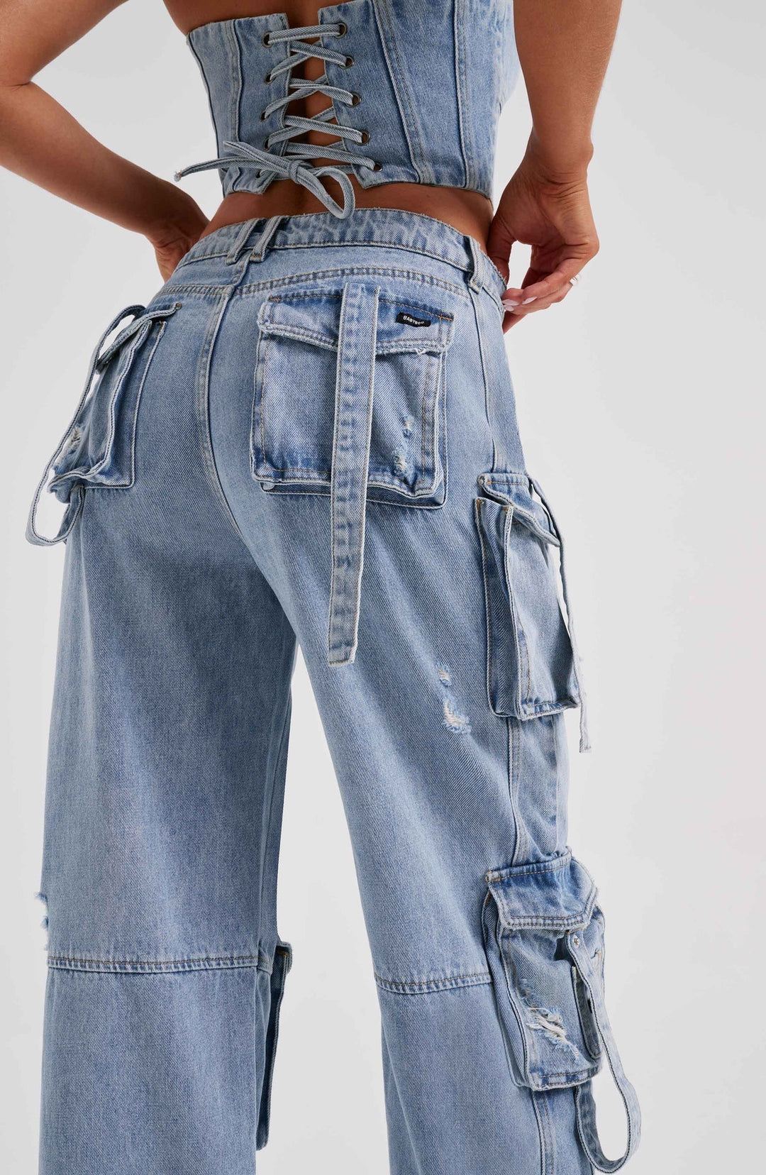 Stilla | Denimkorset Og Cargo Buksesæt