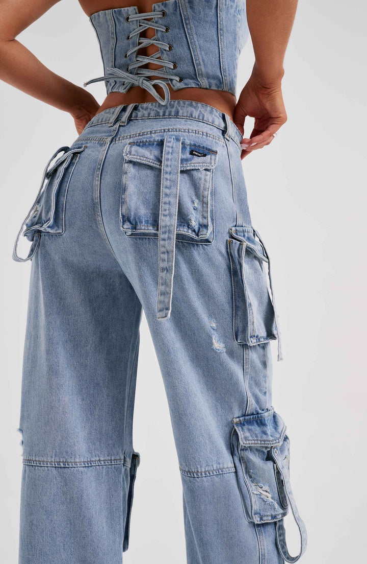 Stilla | Jeans-korset-sæt og cargo-bukser