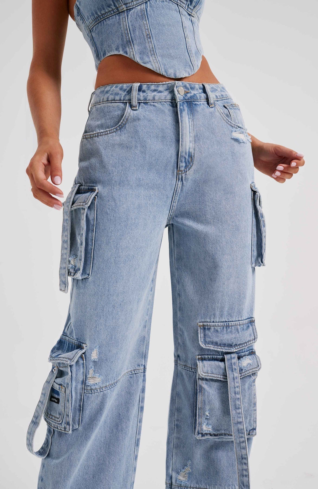 Stilla | Denimkorset Og Cargo Buksesæt
