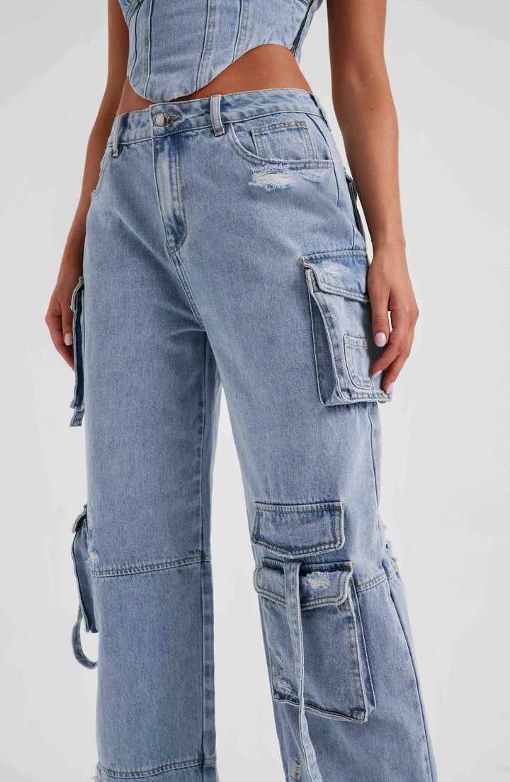 Stilla | Jeans-korset-sæt og cargo-bukser