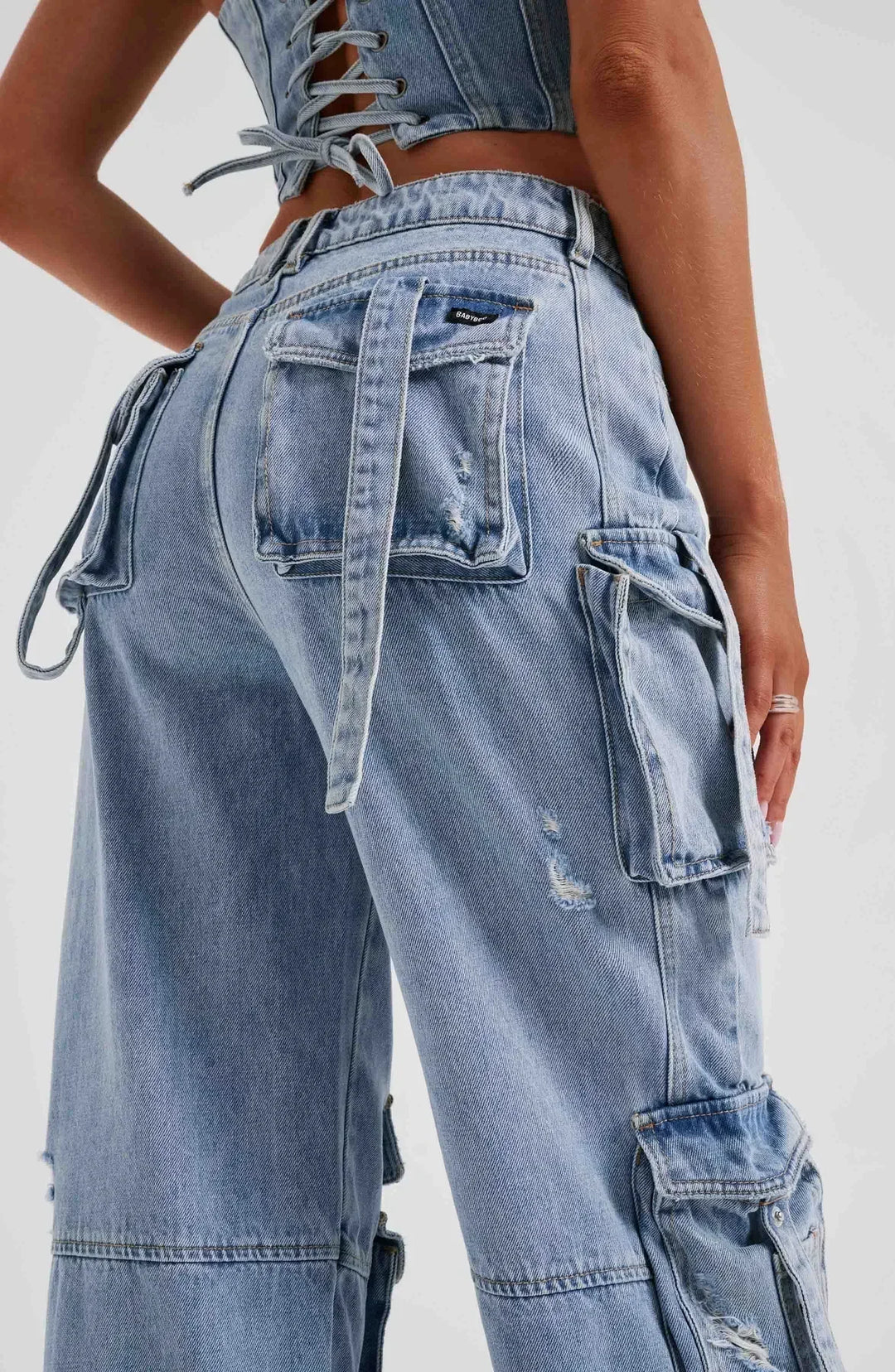 Stilla | Jeans-korset-sæt og cargo-bukser