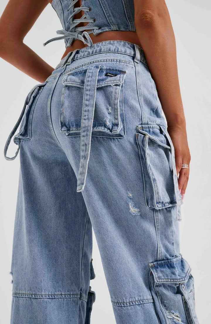 Stilla | Jeans-korset-sæt og cargo-bukser