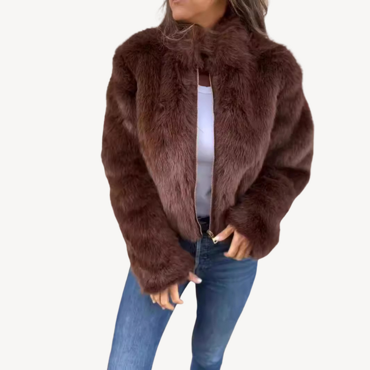 Stilla | Dame Künst pels Zip-Up Jakke