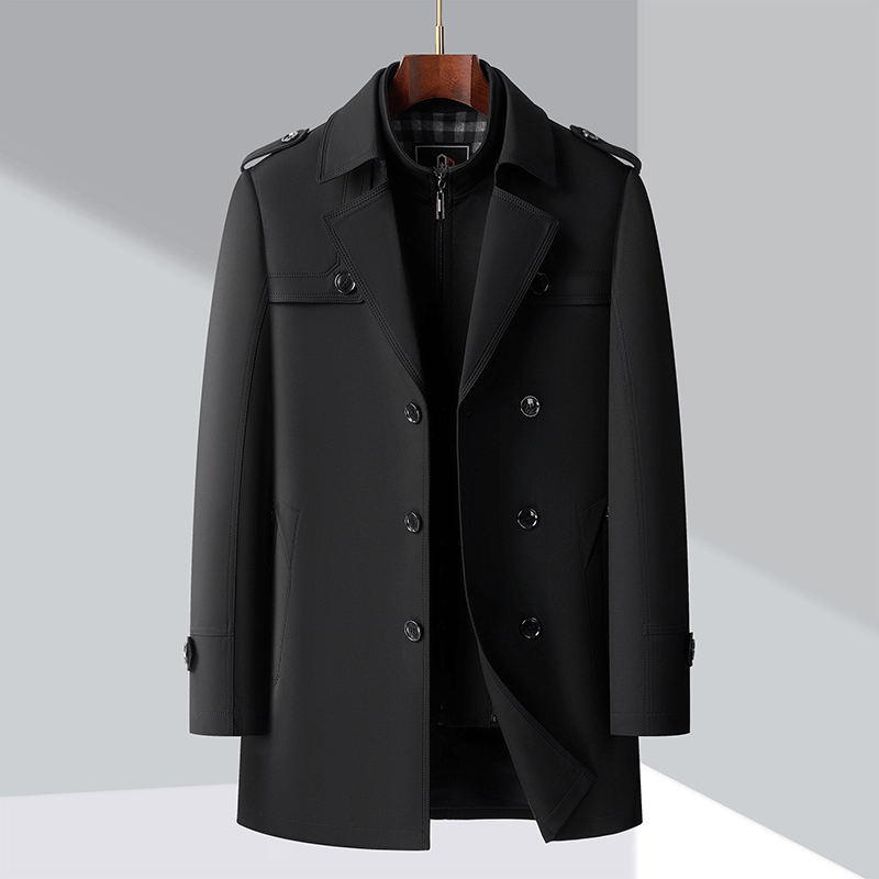 Stilla | Herrens dobbeltbrystet trenchcoat