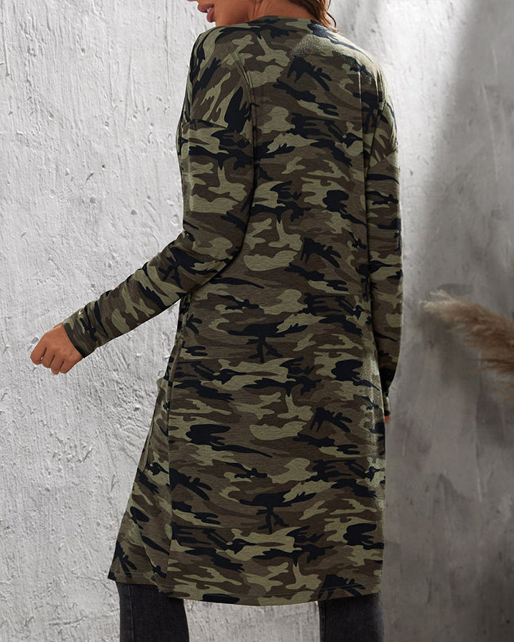 Stilla | Dame Camouflage Print Cardigan