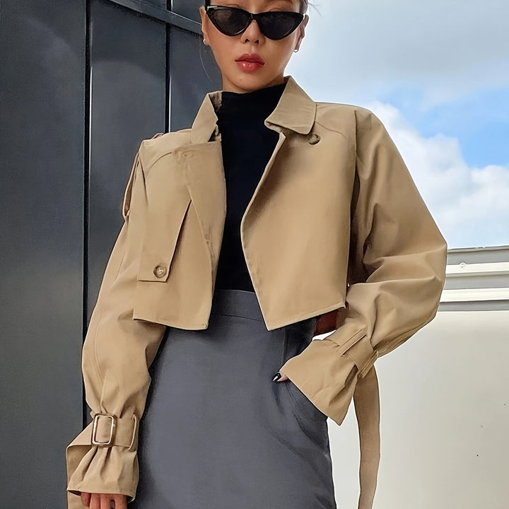 Stilla | Stilig Crop Trenchcoat - Behagelig & Elegant