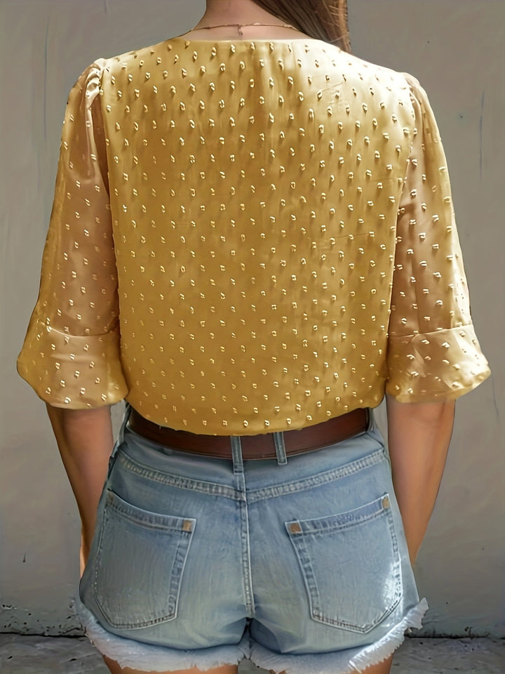 Stilla | Løs Chiffonbluse Med Lange Ærmer