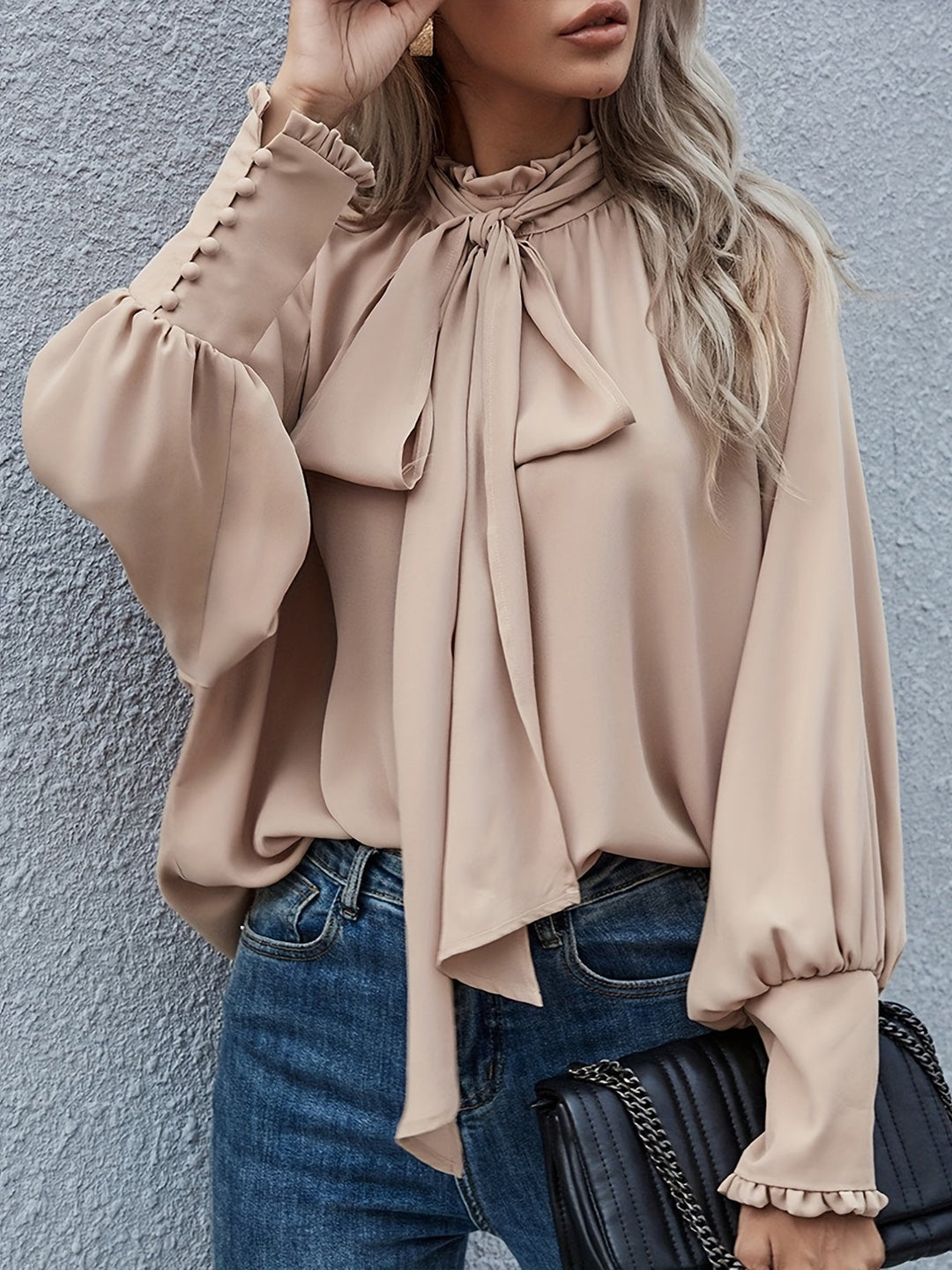 Stilla | Bluse Langærmet Volangbluse