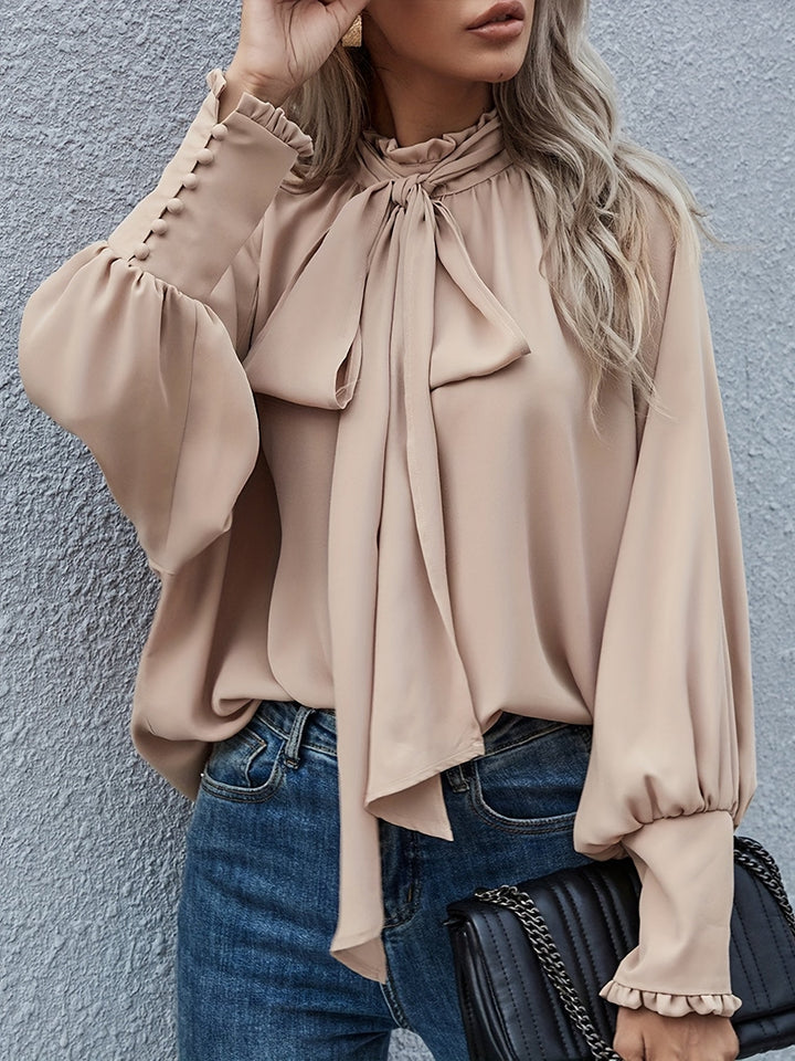 Stilla | Bluse Langærmet Volangbluse