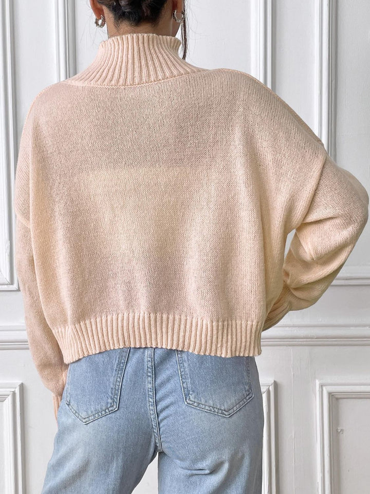 Stilla | Rullekrave sweater med sløjfe og lange ærmer