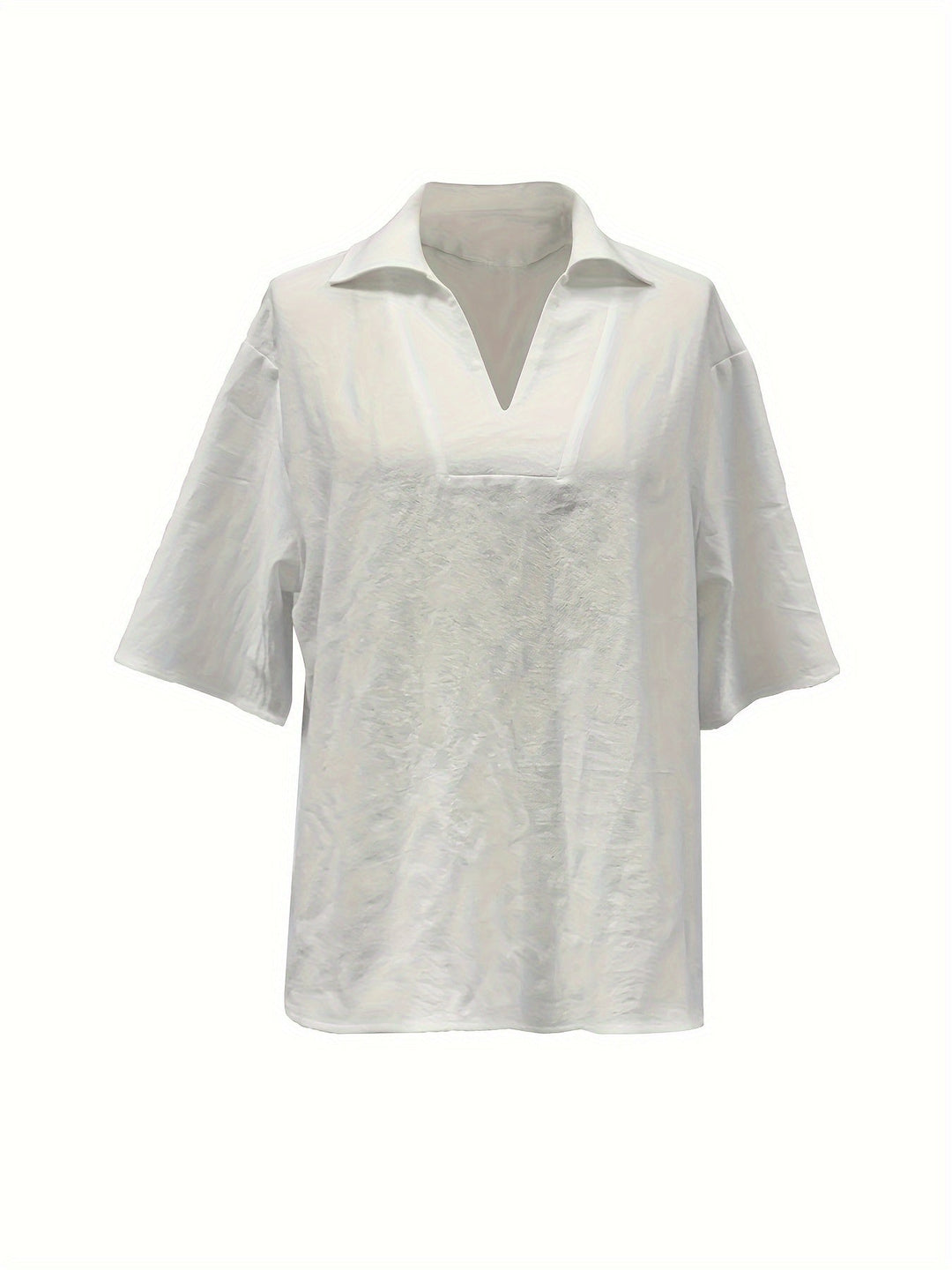 Stilla | Linned Bluse Med Spidsudskæring