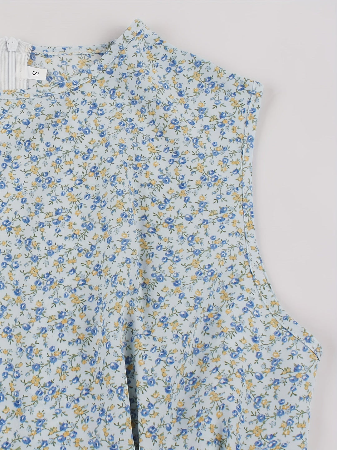 Stilla | Elegant Sommerkjole Midi Kjole Uden Ærmer A-Linie Med Blomstermønster