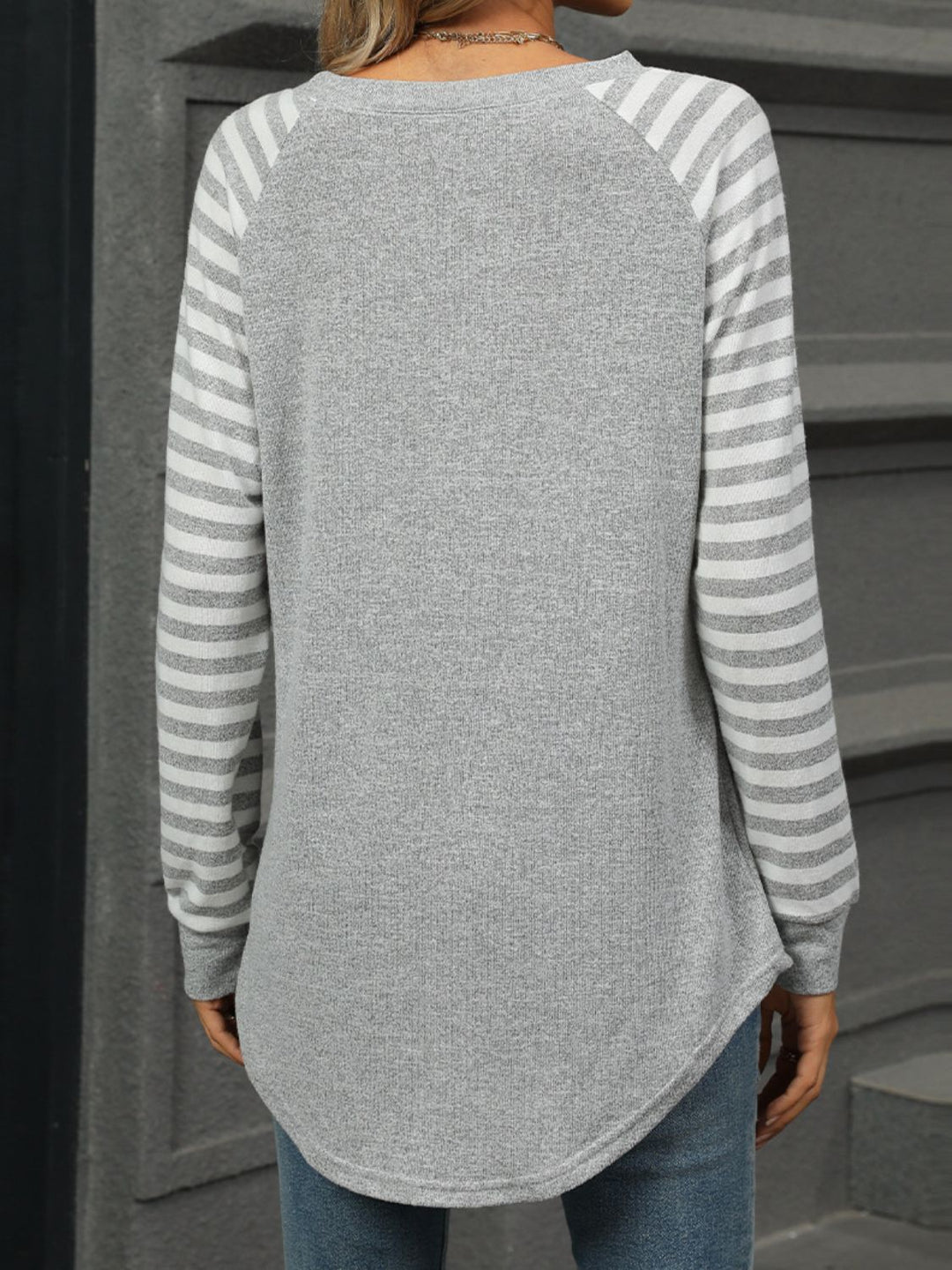 Stilla | Langærmet Stribet Rundhalset T-shirt
