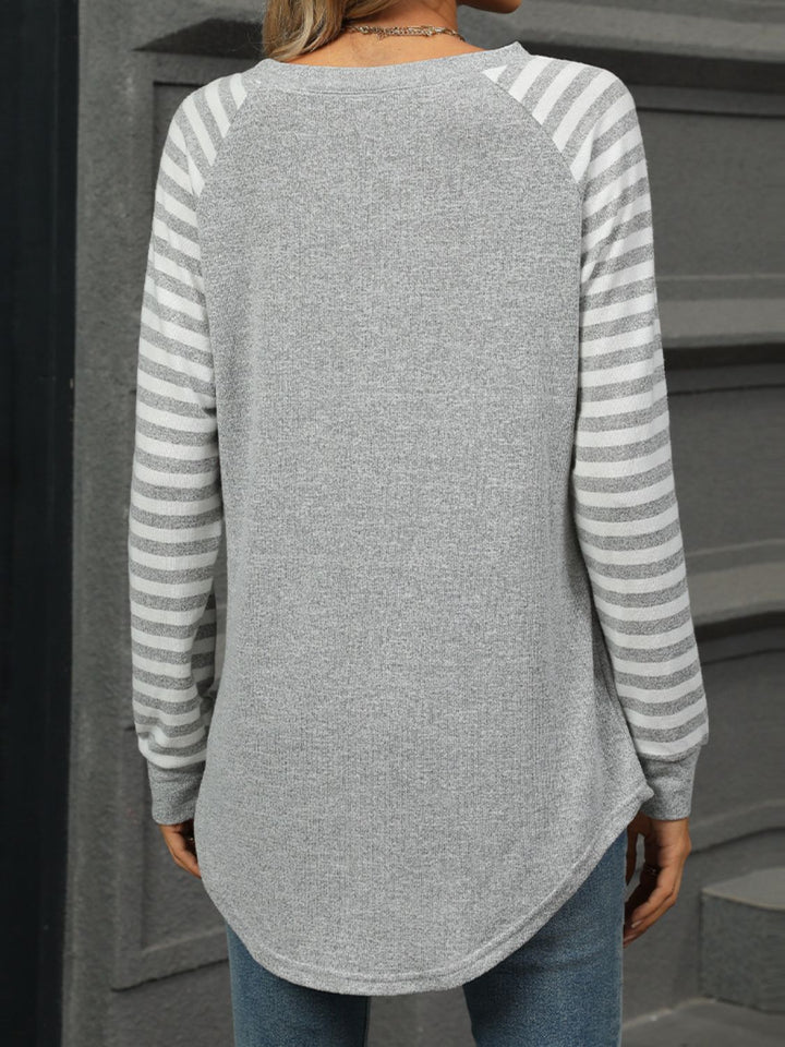 Stilla | Langærmet Stribet Rundhalset T-shirt
