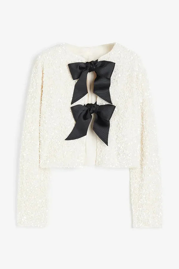 Stilla | Muligheder for at fejre, necktie-front-sløjfe palietjakke