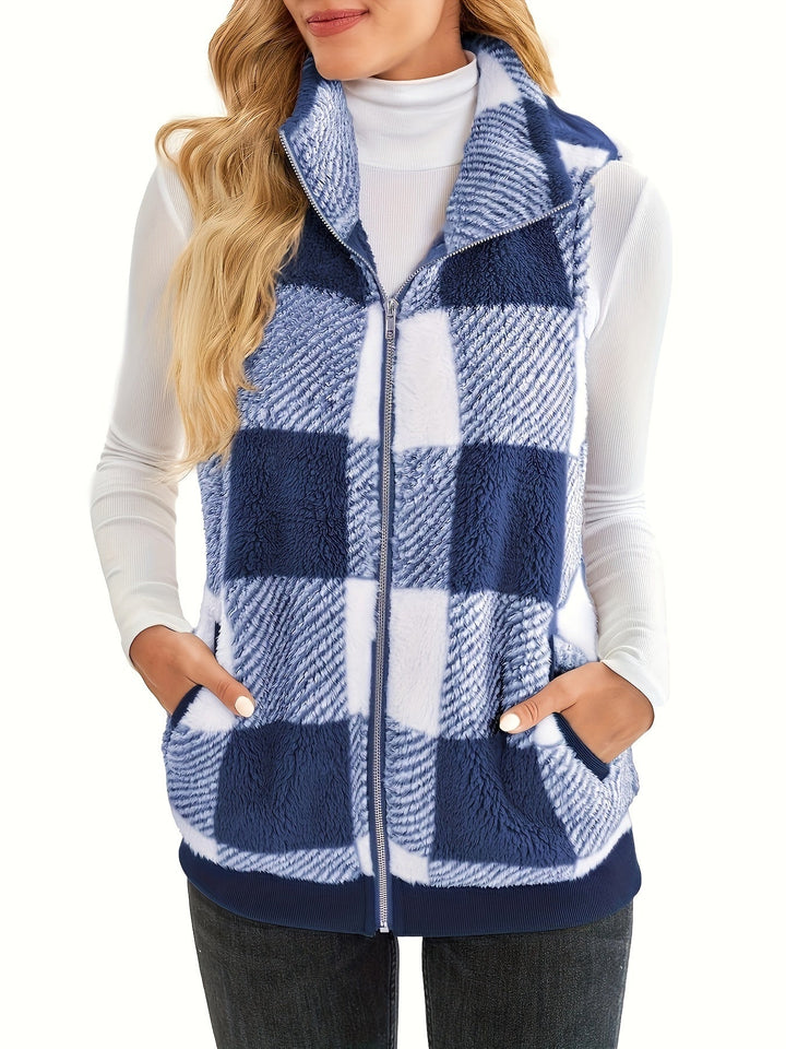 Stilla | Ternet Teddy-cardigan med ståkrave