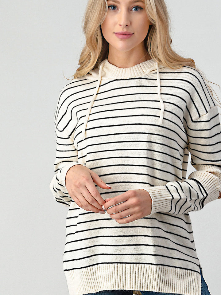 Stilla | Skinnende Stribet Pullover Med Uddrag